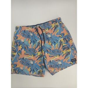 Salt Life Mens XXL Swim Trunks Board Shorts Tropical Palm Leaf Coral Blue Pink